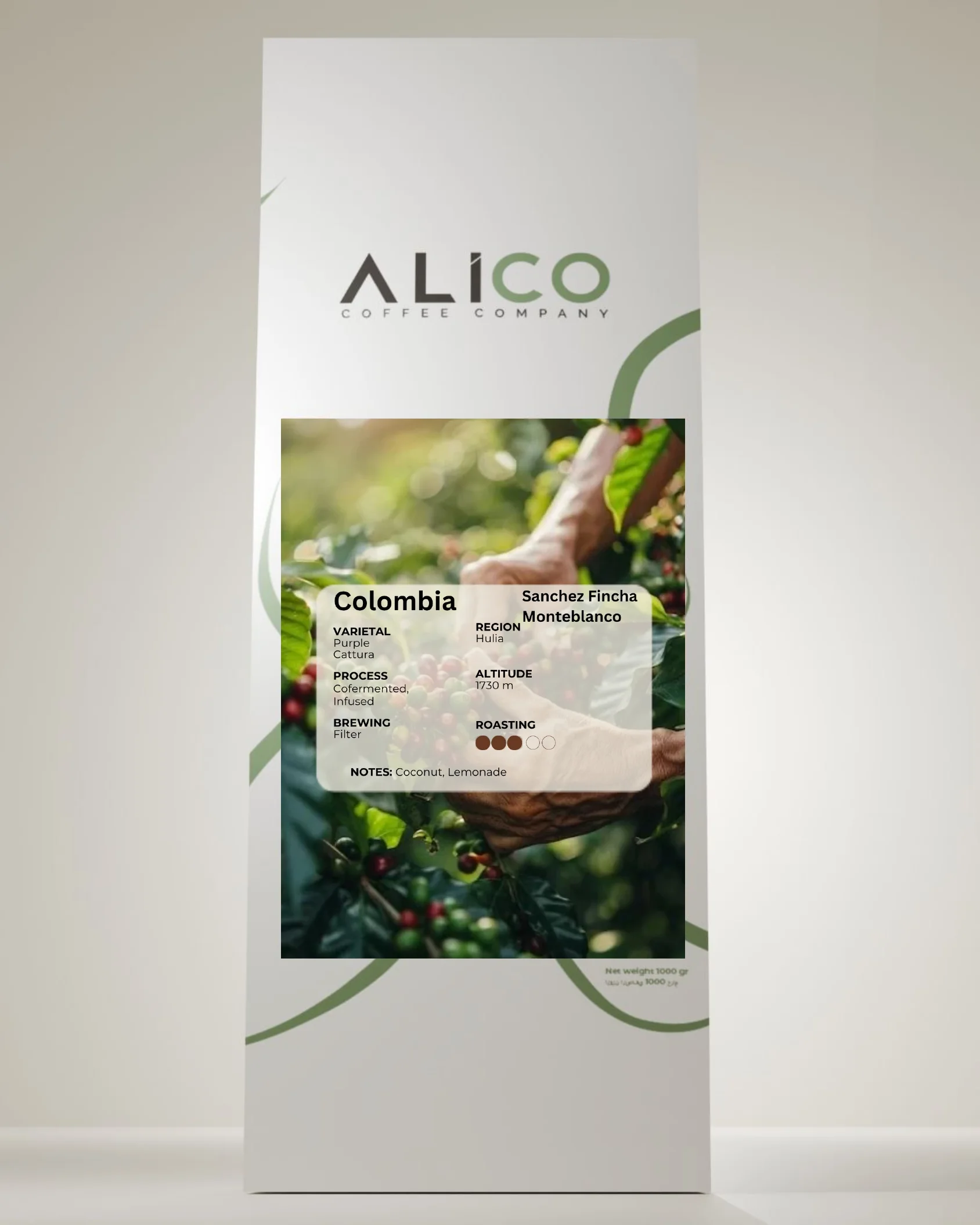 Colombia Sanches Fincha Monteblanco coffee pack