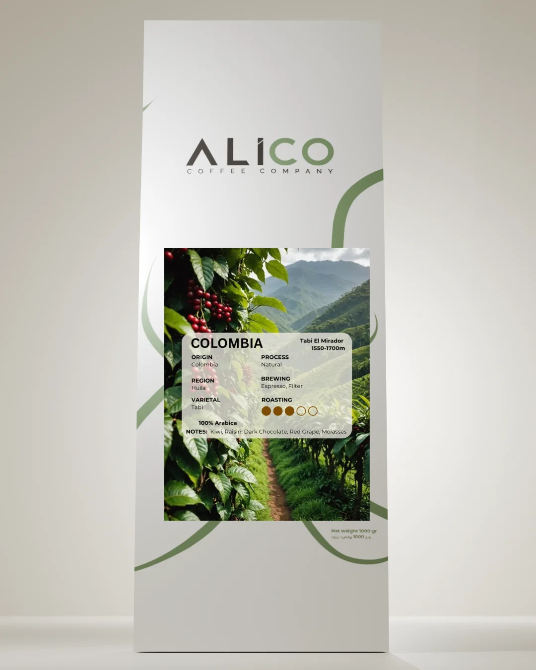 Colombia Tabi El Mirador coffee pack