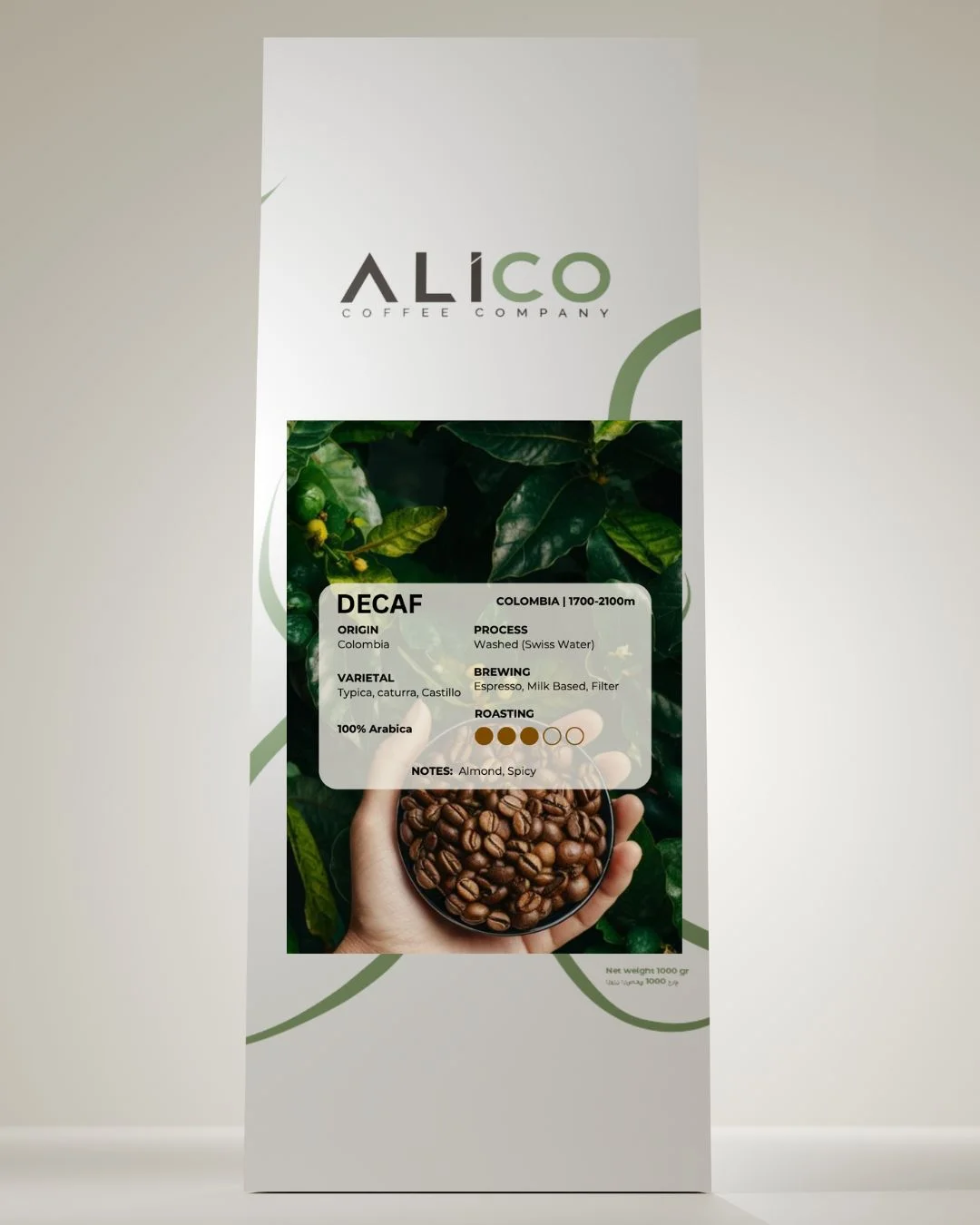 Decaf Colombia coffee pack