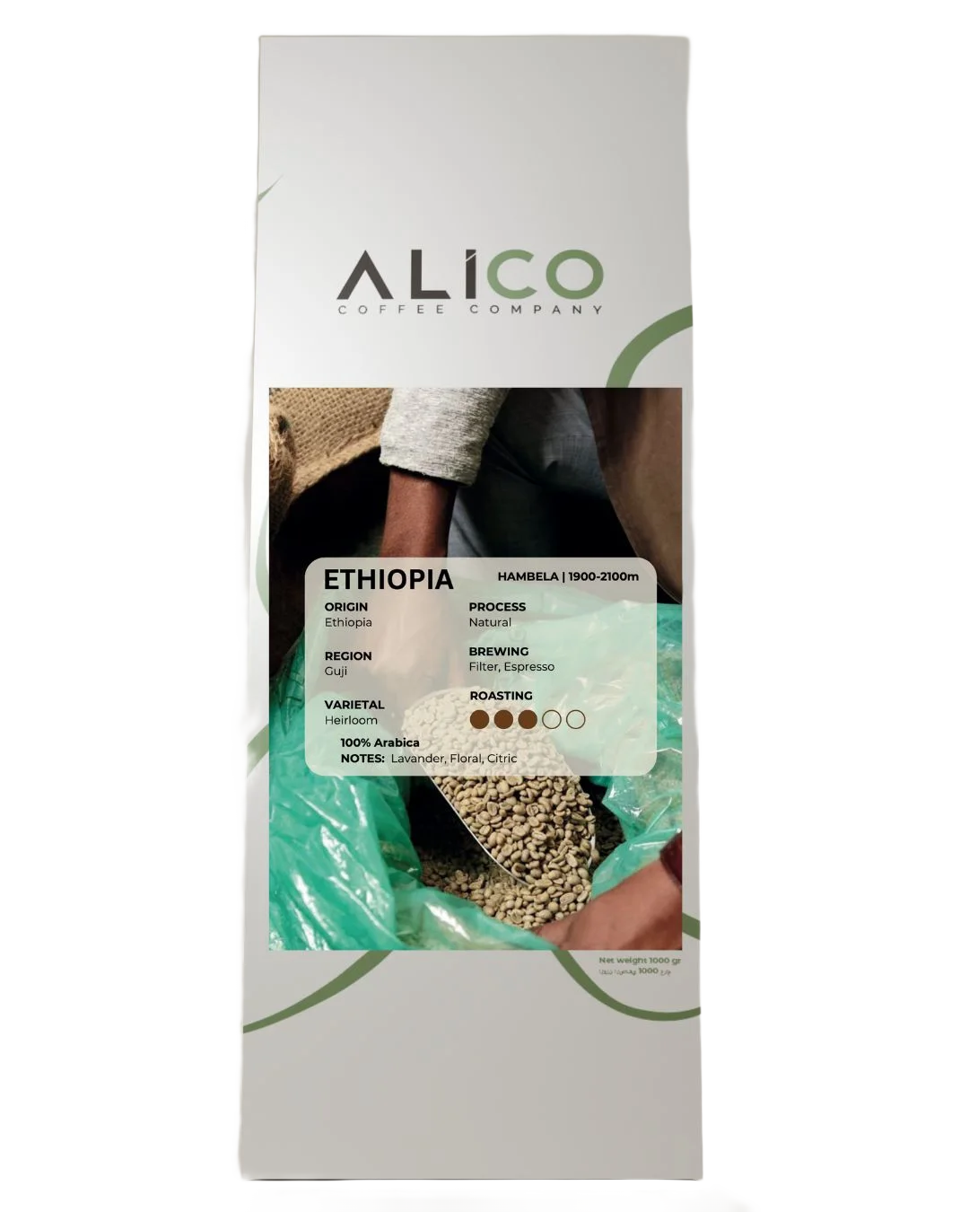 Alico single-origin Ethiopia coffee bag